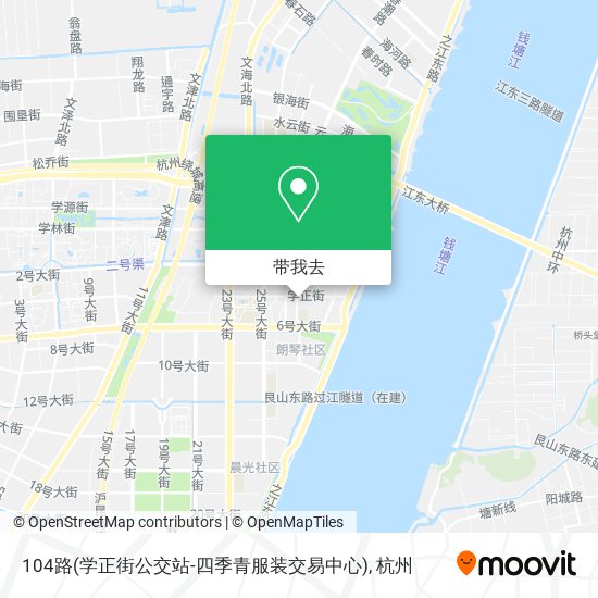 104路(学正街公交站-四季青服装交易中心)地图