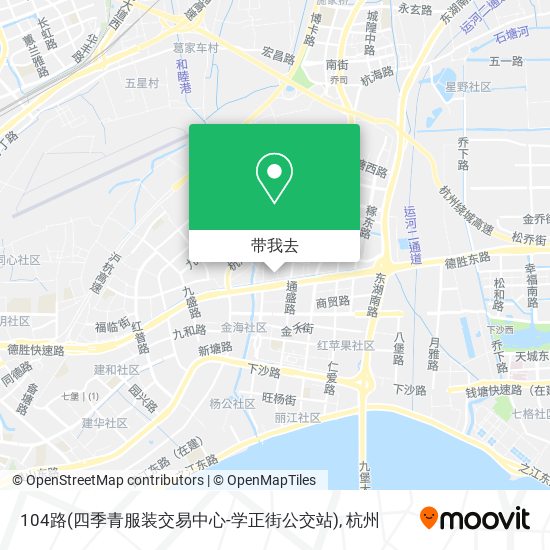 104路(四季青服装交易中心-学正街公交站)地图