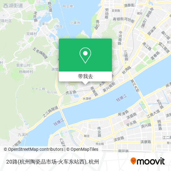 20路(杭州陶瓷品市场-火车东站西)地图