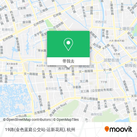 19路(金色蓝庭公交站-运新花苑)地图
