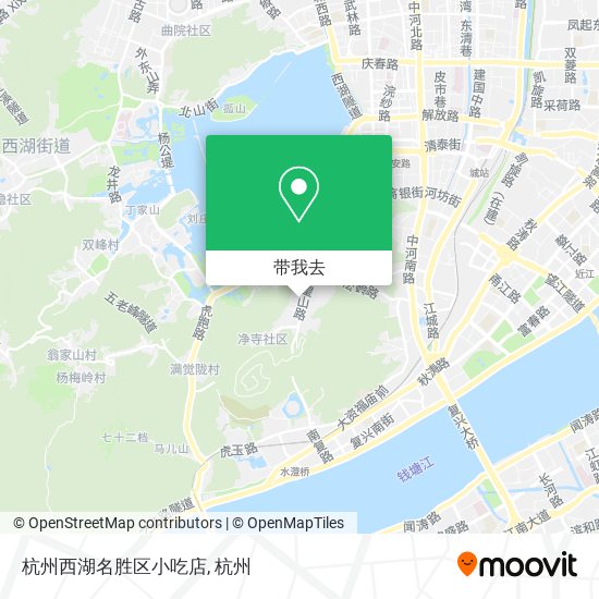 杭州西湖名胜区小吃店地图