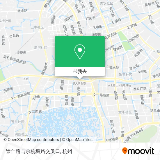 崇仁路与余杭塘路交叉口地图
