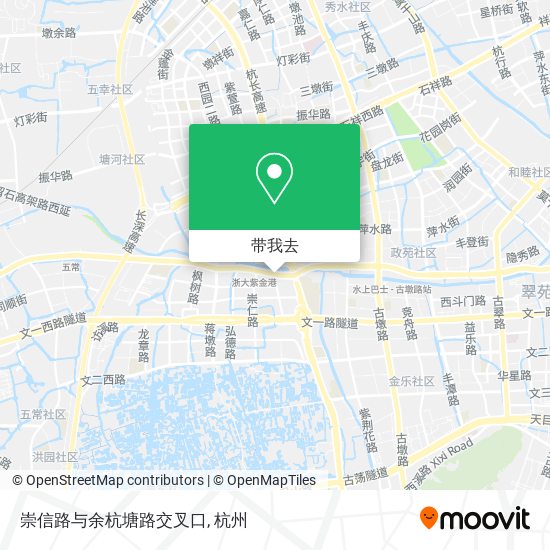 崇信路与余杭塘路交叉口地图