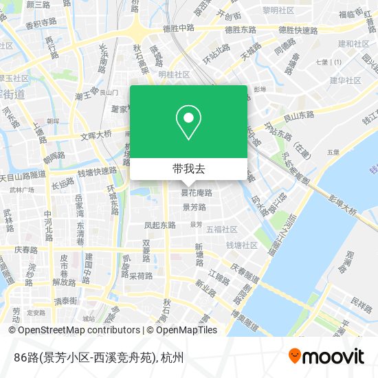 86路(景芳小区-西溪竞舟苑)地图