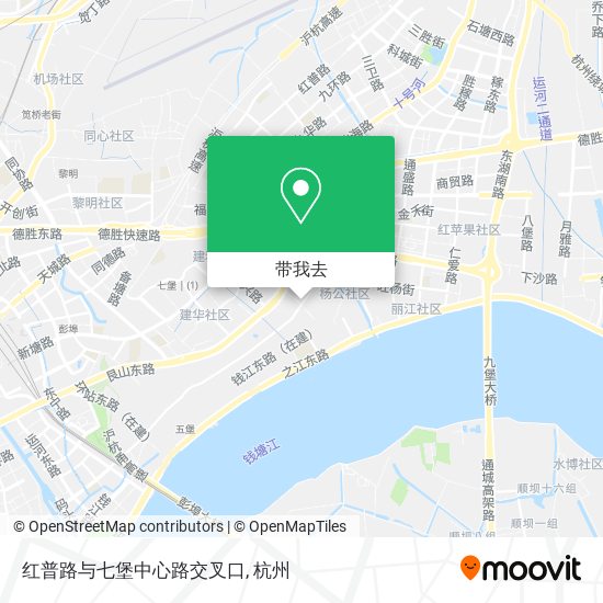 红普路与七堡中心路交叉口地图