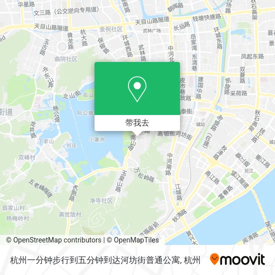 杭州一分钟步行到五分钟到达河坊街普通公寓地图