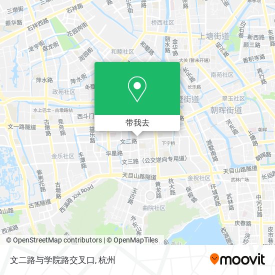 文二路与学院路交叉口地图
