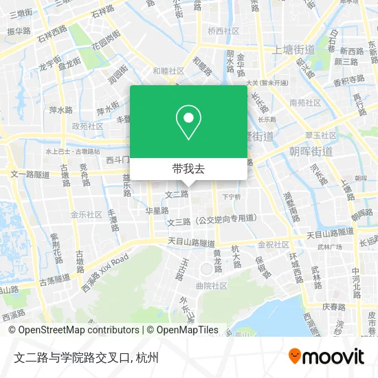 文二路与学院路交叉口地图