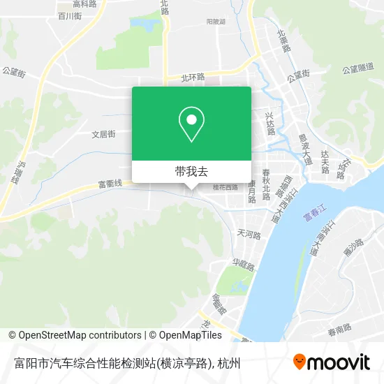富阳市汽车综合性能检测站(横凉亭路)地图