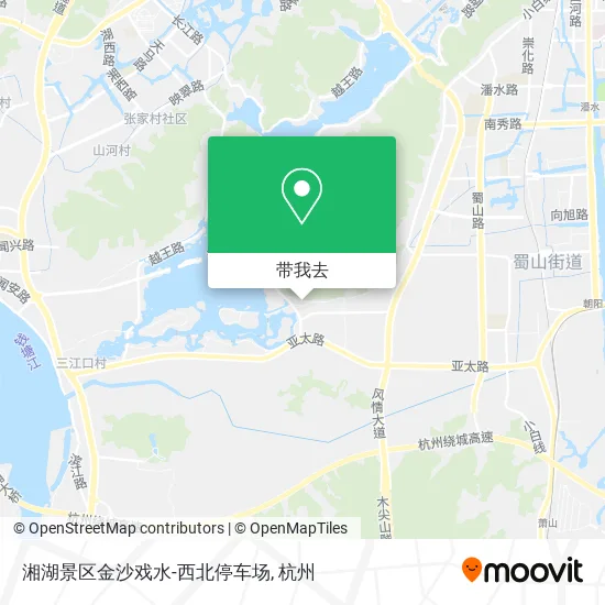 湘湖景区金沙戏水-西北停车场地图