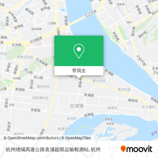 杭州绕城高速公路袁浦超限运输检测站地图