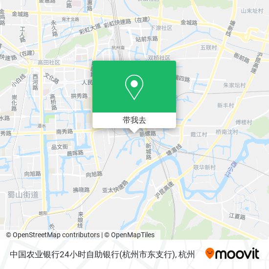 中国农业银行24小时自助银行(杭州市东支行)地图