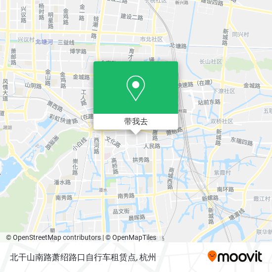 北干山南路萧绍路口自行车租赁点地图