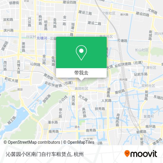 沁茵园小区南门自行车租赁点地图