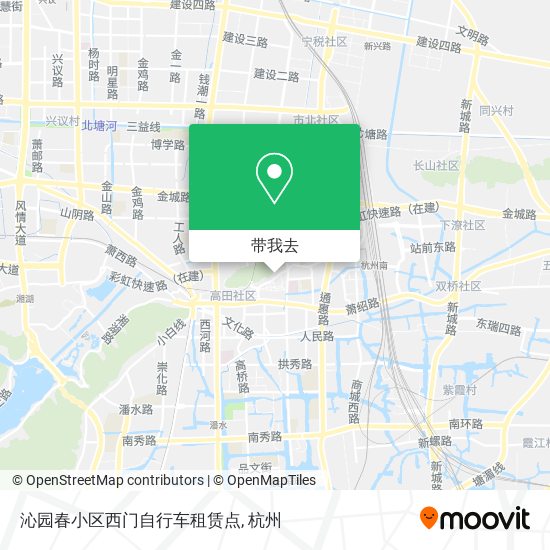 沁园春小区西门自行车租赁点地图