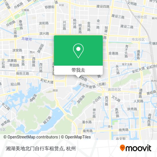 湘湖美地北门自行车租赁点地图