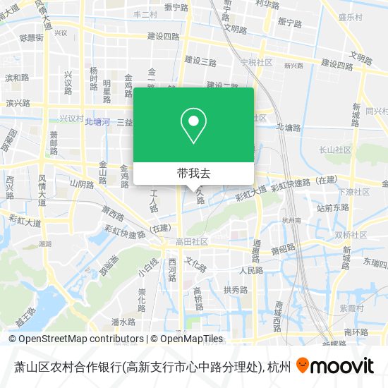 萧山区农村合作银行(高新支行市心中路分理处)地图