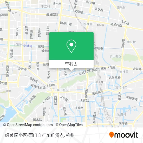 绿茵园小区-西门自行车租赁点地图