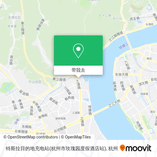 特斯拉目的地充电站(杭州市玫瑰园度假酒店站)地图