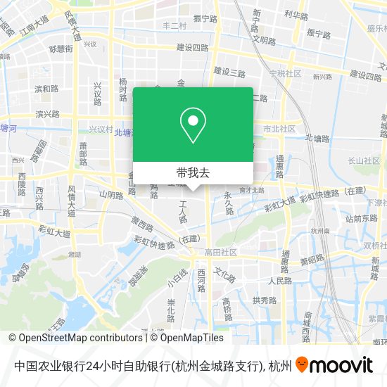 中国农业银行24小时自助银行(杭州金城路支行)地图