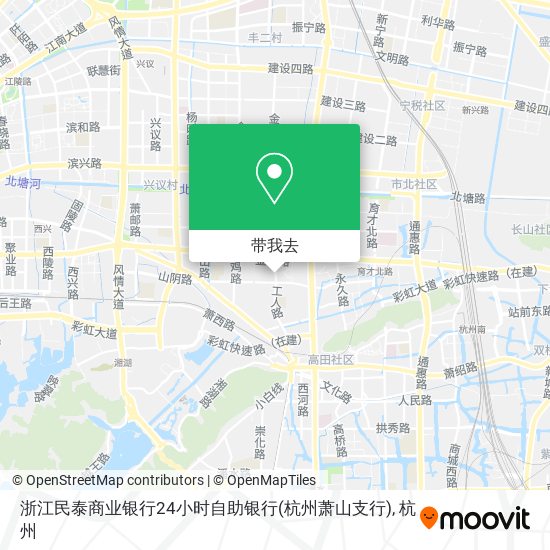 浙江民泰商业银行24小时自助银行(杭州萧山支行)地图