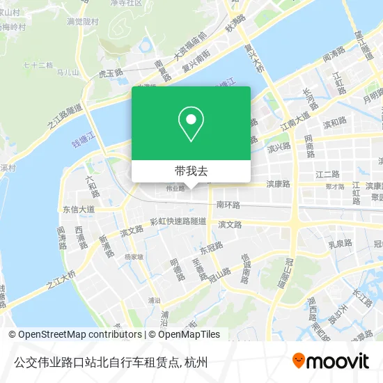 公交伟业路口站北自行车租赁点地图