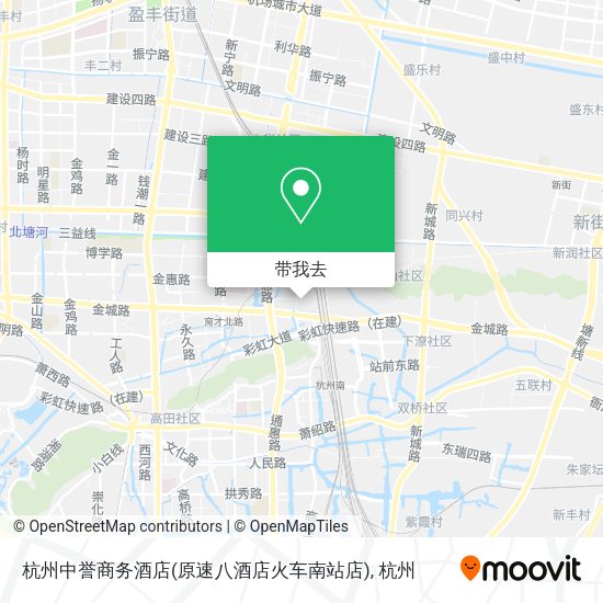 杭州中誉商务酒店(原速八酒店火车南站店)地图