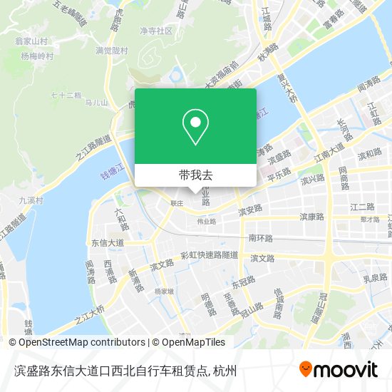 滨盛路东信大道口西北自行车租赁点地图