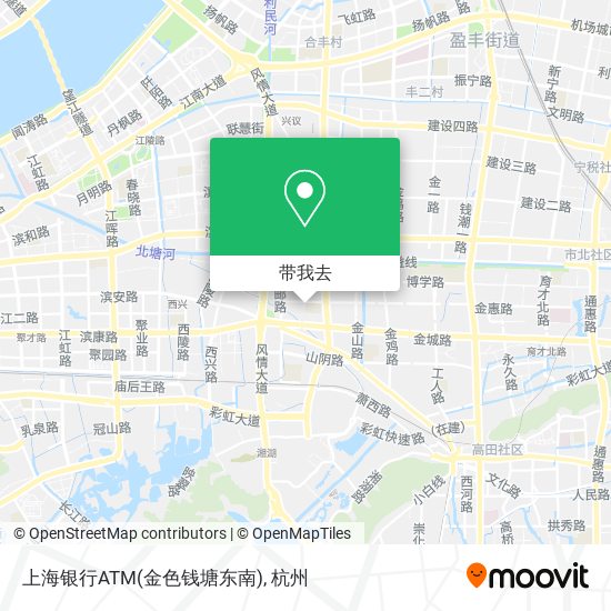 上海银行ATM(金色钱塘东南)地图