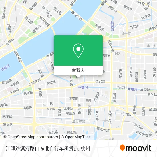 江晖路滨河路口东北自行车租赁点地图