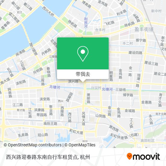 西兴路迎春路东南自行车租赁点地图