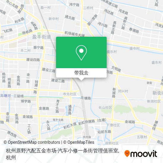 杭州原野汽配五金市场-汽车小修一条街管理值班室地图