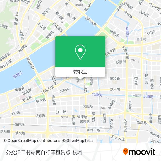 公交江二村站南自行车租赁点地图