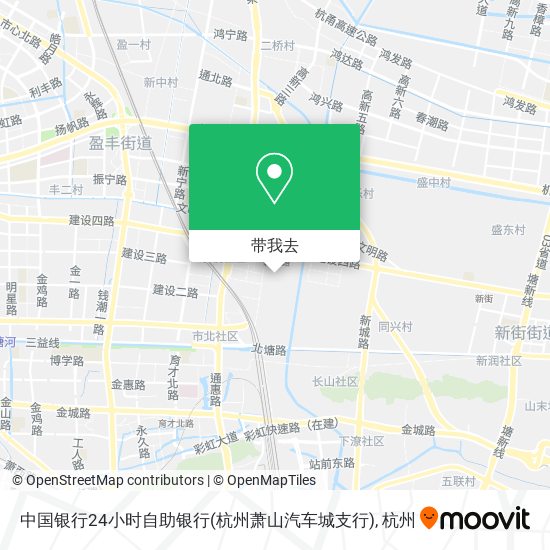 中国银行24小时自助银行(杭州萧山汽车城支行)地图