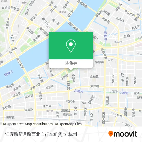 江晖路新月路西北自行车租赁点地图