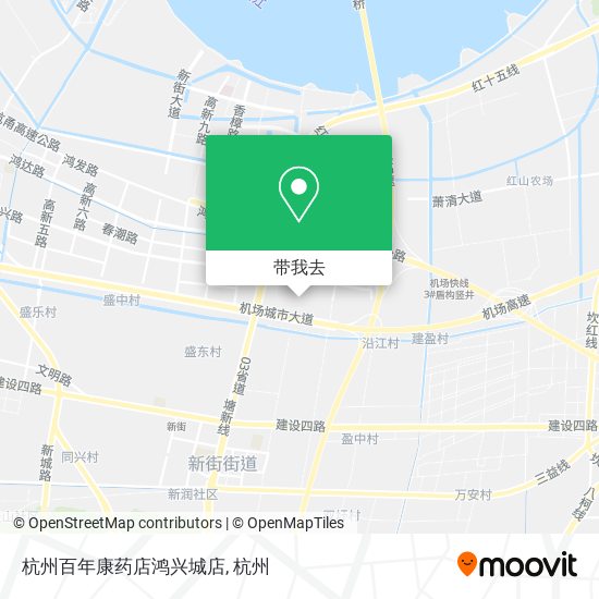 杭州百年康药店鸿兴城店地图