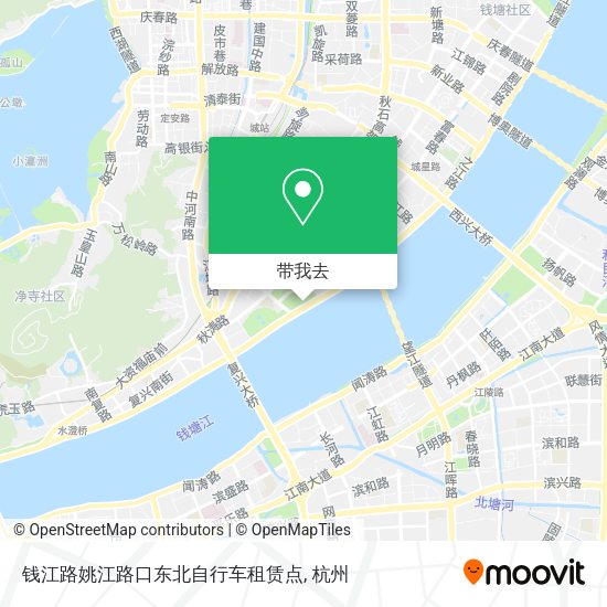 钱江路姚江路口东北自行车租赁点地图