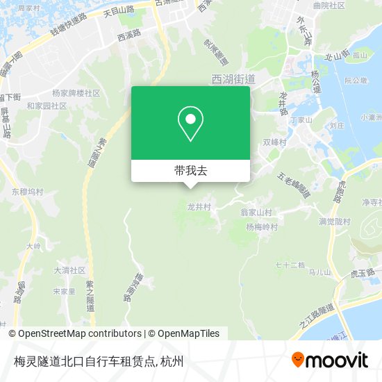 梅灵隧道北口自行车租赁点地图