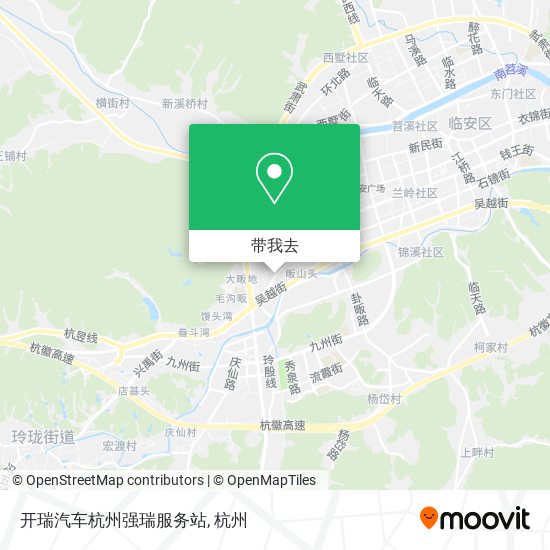 开瑞汽车杭州强瑞服务站地图