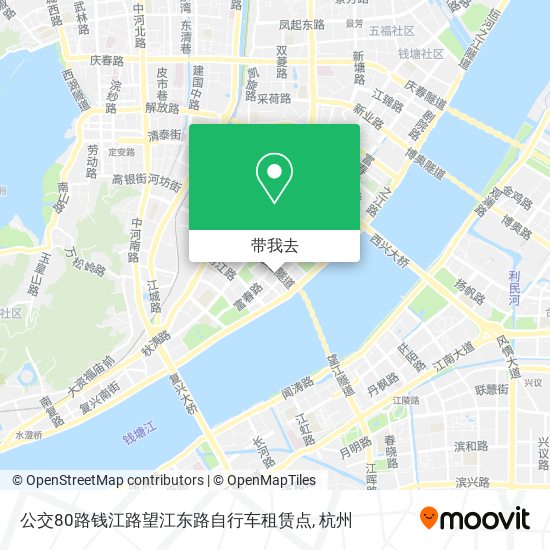 公交80路钱江路望江东路自行车租赁点地图