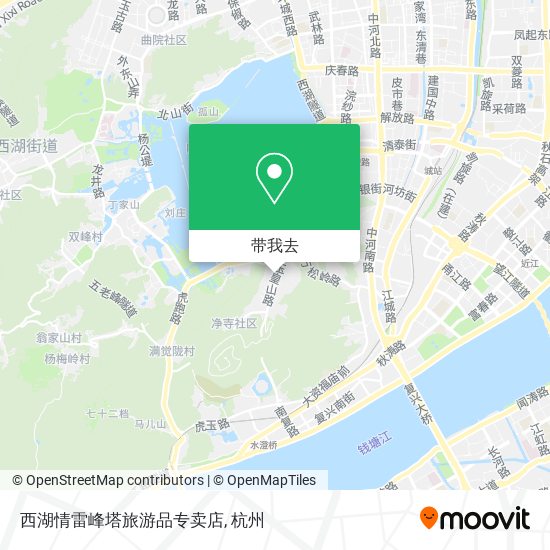 西湖情雷峰塔旅游品专卖店地图