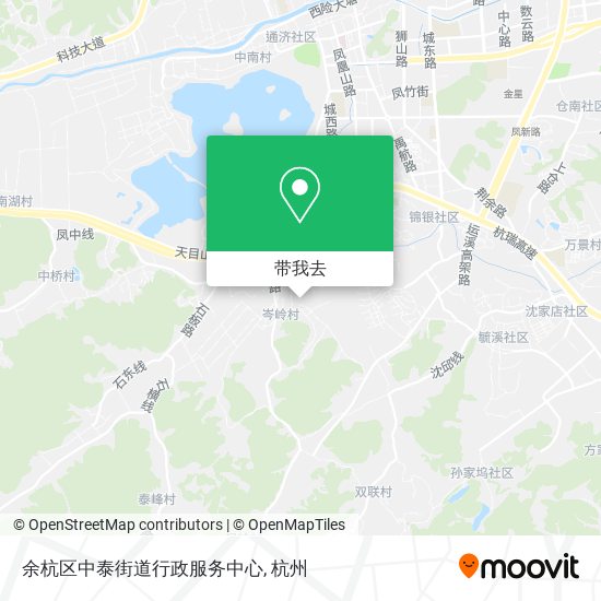 余杭区中泰街道行政服务中心地图