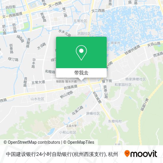 中国建设银行24小时自助银行(杭州西溪支行)地图