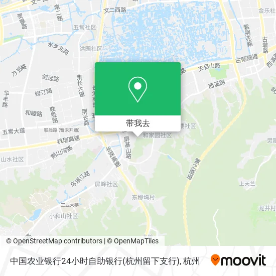 中国农业银行24小时自助银行(杭州留下支行)地图
