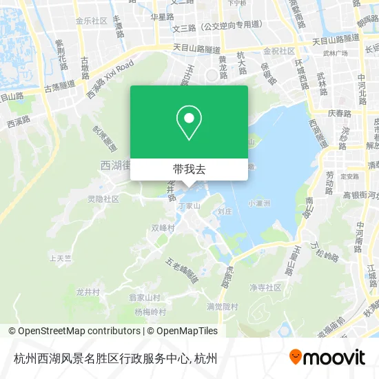 杭州西湖风景名胜区行政服务中心地图