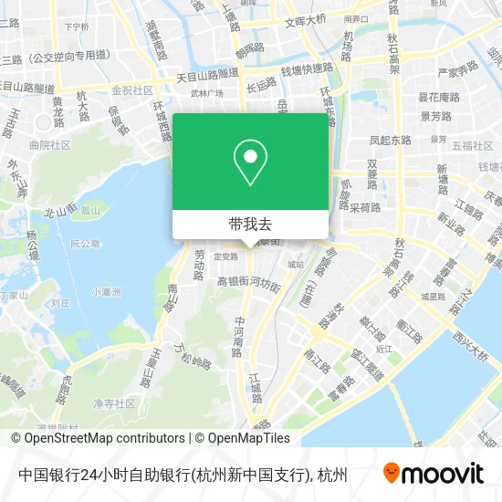 中国银行24小时自助银行(杭州新中国支行)地图