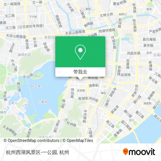 杭州西湖风景区-一公园地图