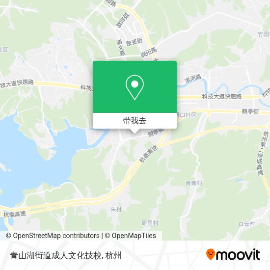 青山湖街道成人文化技校地图