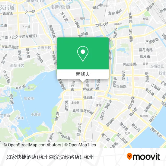 如家快捷酒店(杭州湖滨浣纱路店)地图