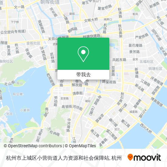 杭州市上城区小营街道人力资源和社会保障站地图